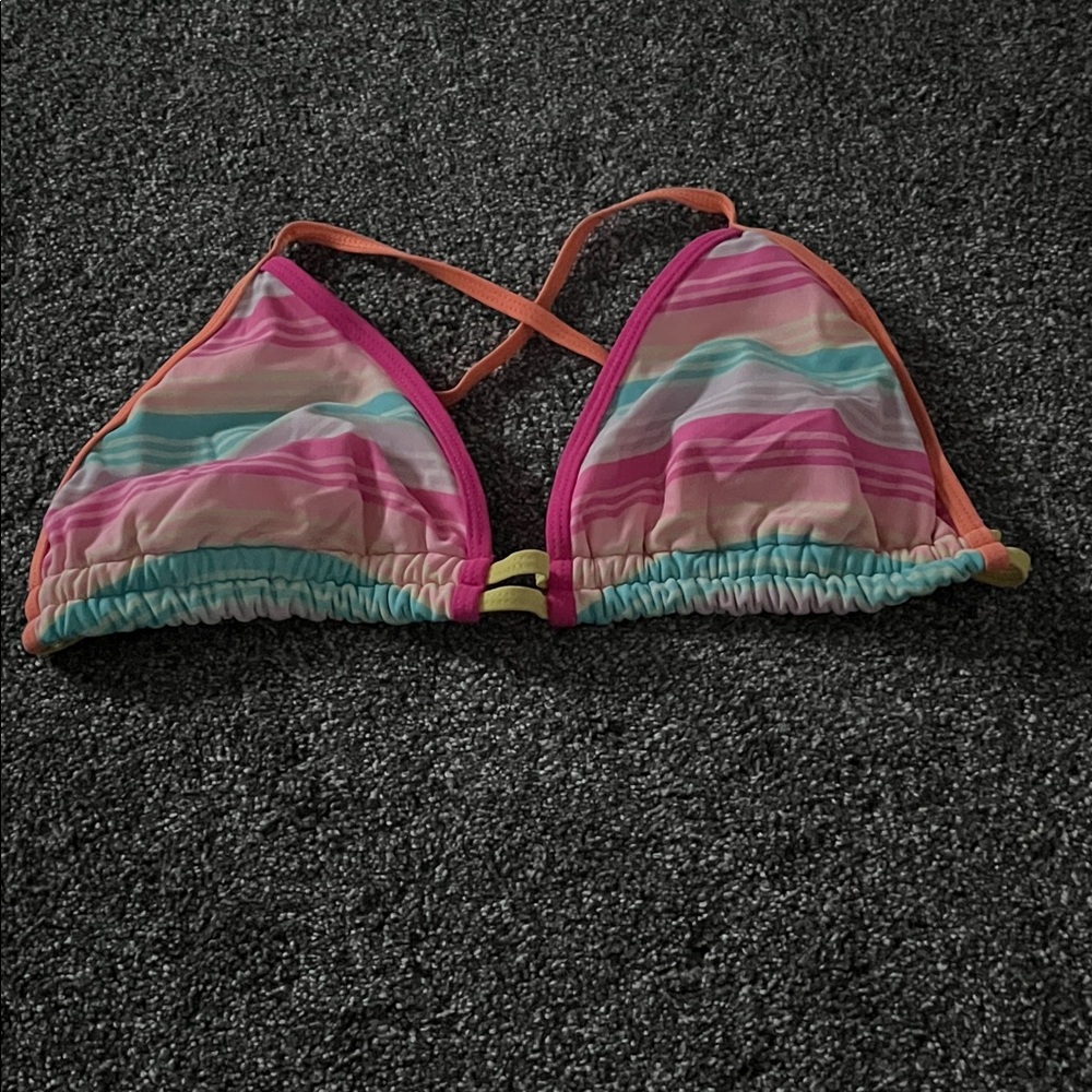 Vibrant Striped Bikini Top